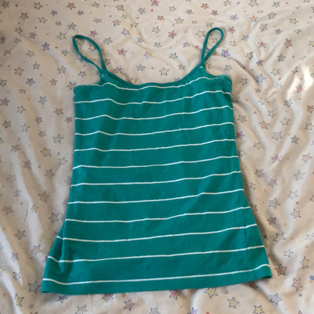 Teal stripped tank top
